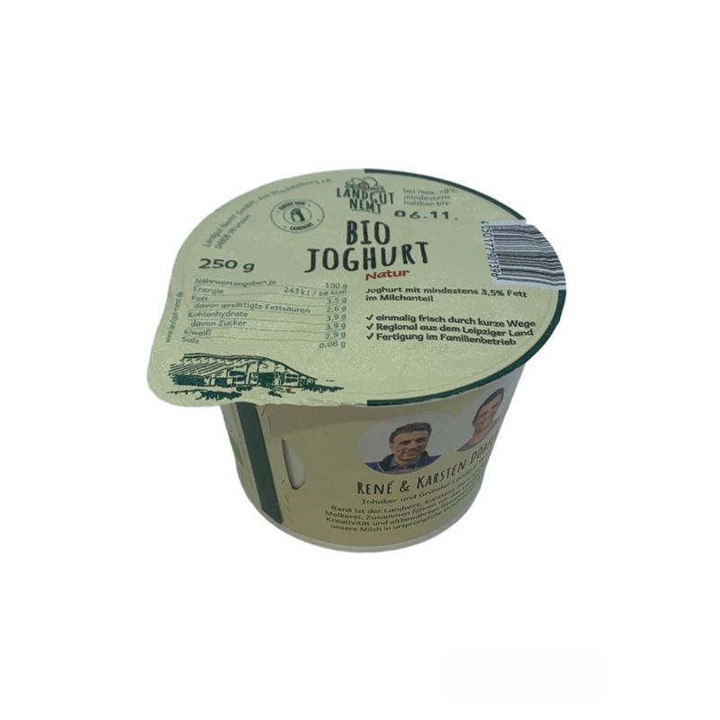 Landgut Nemt Regionaler Bio-Joghurt Natur 250g mind. 3,5% Fett - Produktbild