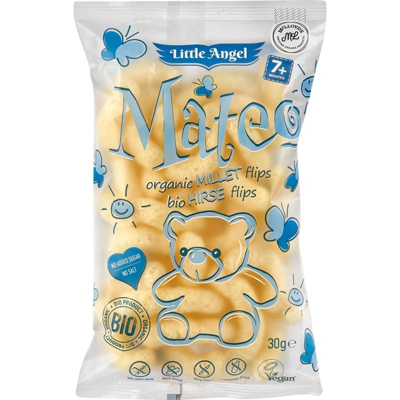 Little Angel  Little Angel Bio Mateo Mais-Hirse Flips Kindersnack ab 7 Monate glutenfrei - Produktbild
