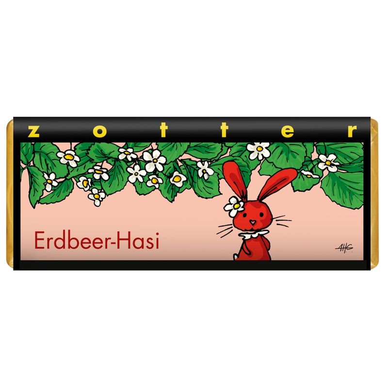 Zotter Schokolade Erdbeer- Hasi - Erdbeeren - Produktbild