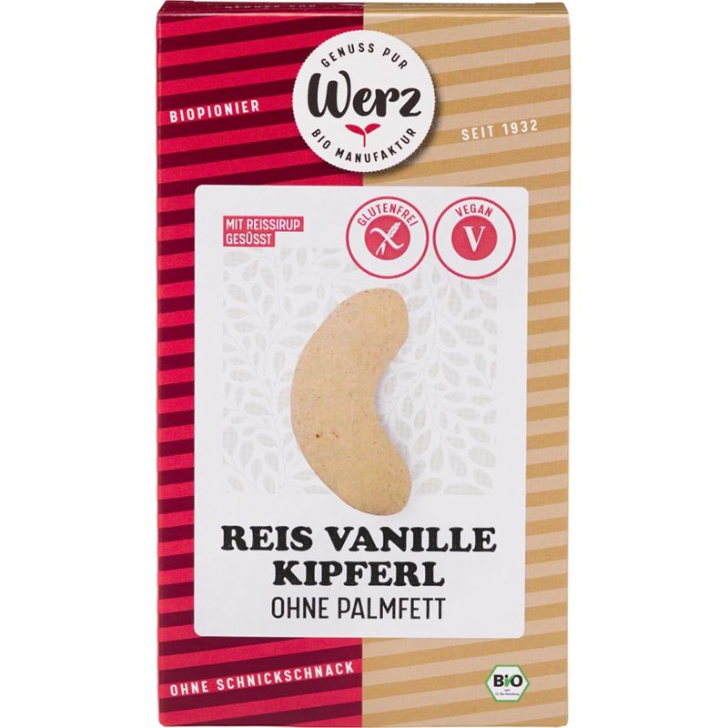 Naturkornmühle Werz Vanille Kipferl, Reis Vollkorngebäck, glutenfrei - Produktbild