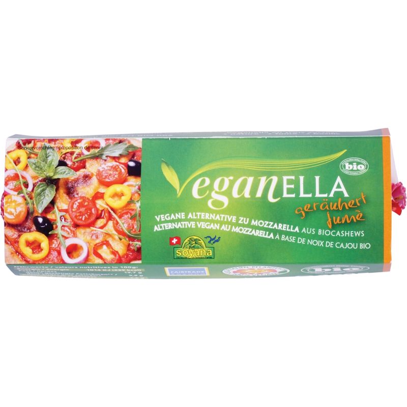 Soyana Veganella Geräuchert  - pflanzliche Alternative zu Mozzarella auf der Basis von BioCashewnüssen - Produktbild