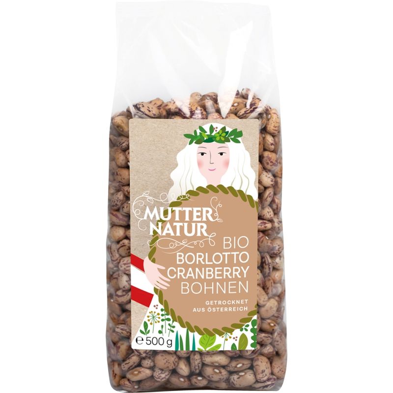 MUTTER NATUR MUTTER NATUR Bio Borlotto Cranberry Bohnen getrocknet 500 g, Herkunft Österreich - Produktbild