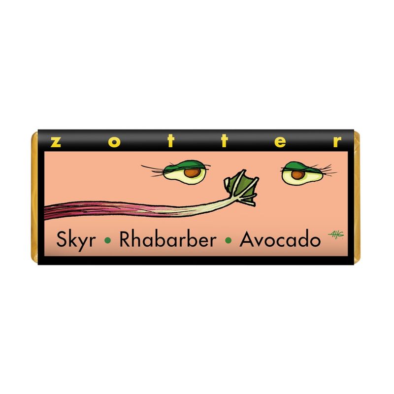 Zotter Schokolade Skyr, Rhabarber, Avocado - Produktbild