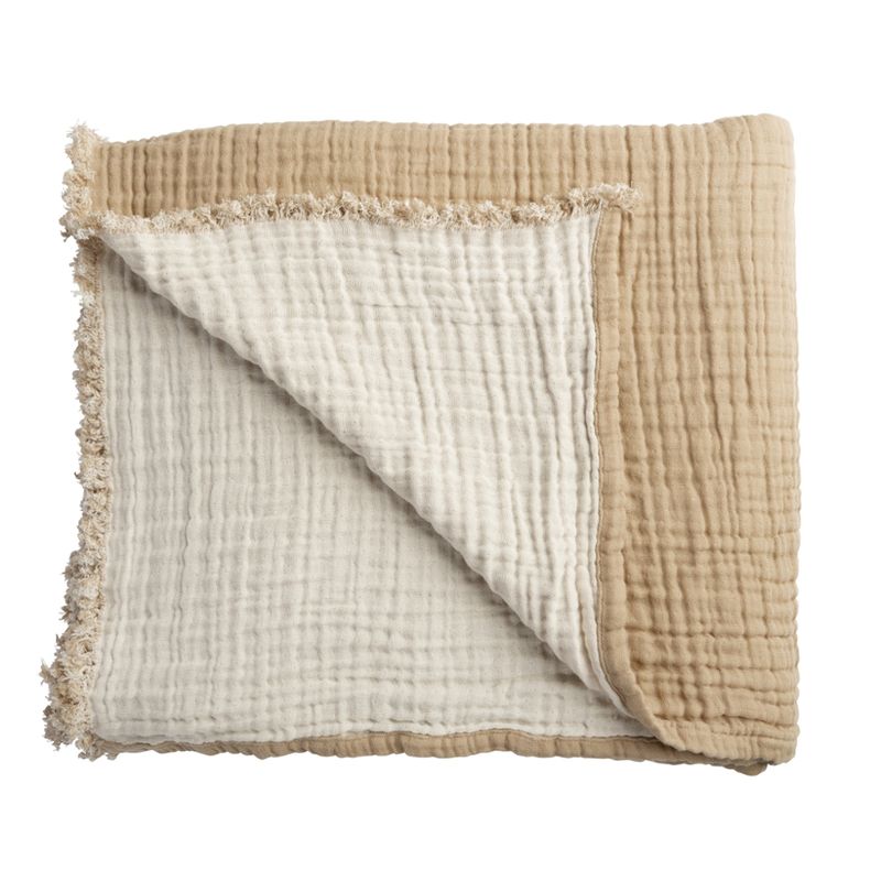 LIVING CRAFTS Musselin-Decke, beige/cream, 150 x 200 cm - Produktbild