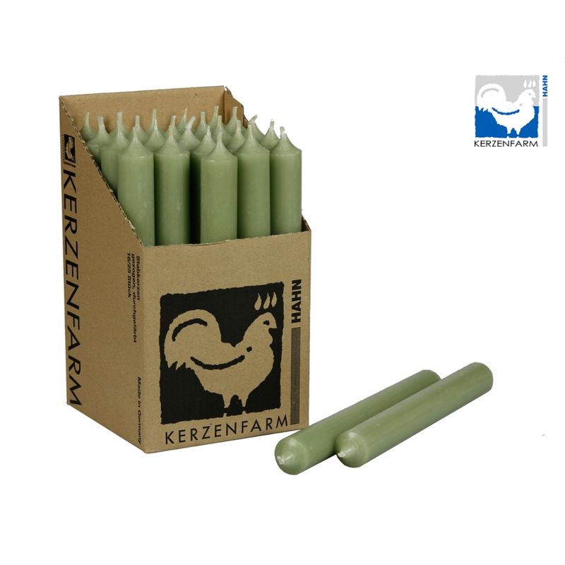 Kerzenfarm Hahn Paraffin Stabkerze, salbei, 22x180mm - Produktbild