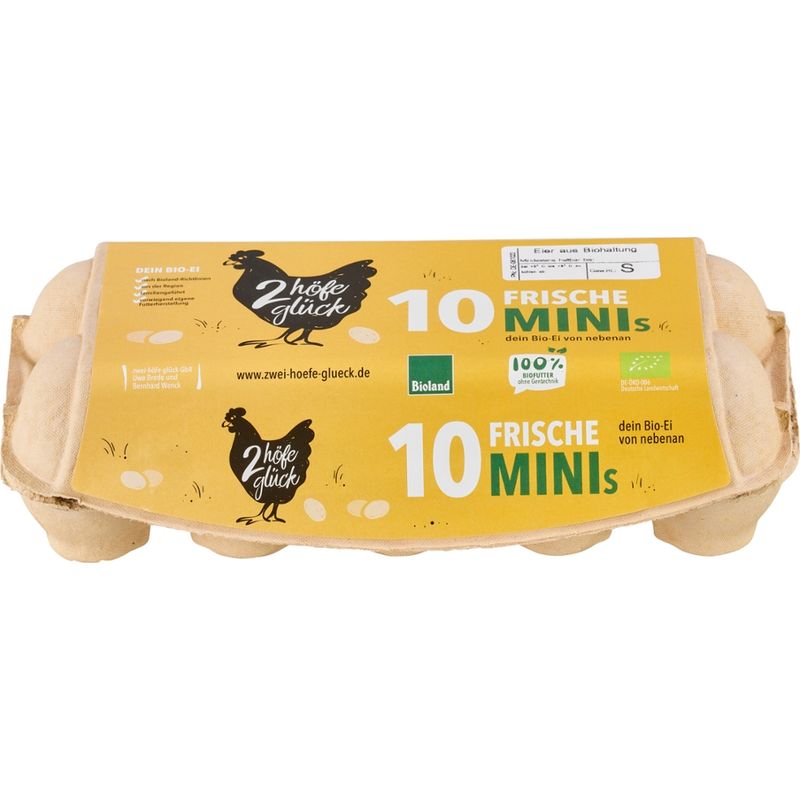 zwei-höfe-glück Bioland Eier zwei-höfe-glück Bioland Eier, Bruderhahn, gepackt 10er, Kl. S - Produktbild