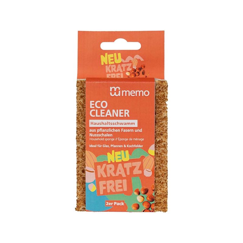 memo memo Spülschwämme aus Zellulose mit Mandel,- und Haselnussschalen 2 Stk. - Produktbild