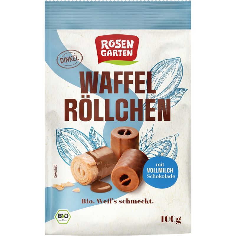 Rosengarten VM Dinkelwaffelröllchen100g BIO - Produktbild