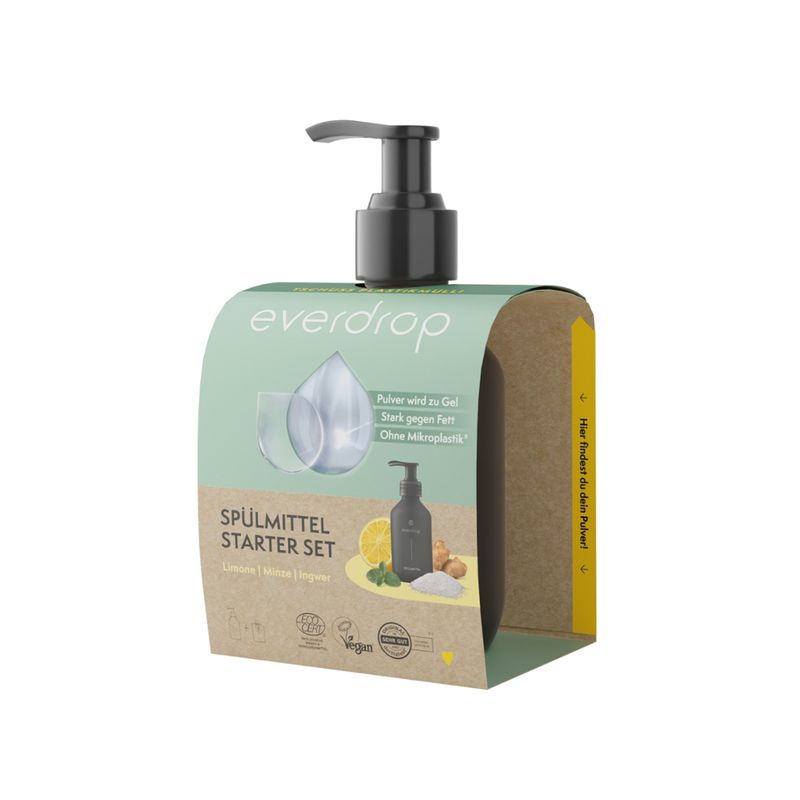 everdrop everdrop Starter Set Spülmittel (1x 25g + rPET Flasche) - Limone-Minze-Ingwer - Produktbild