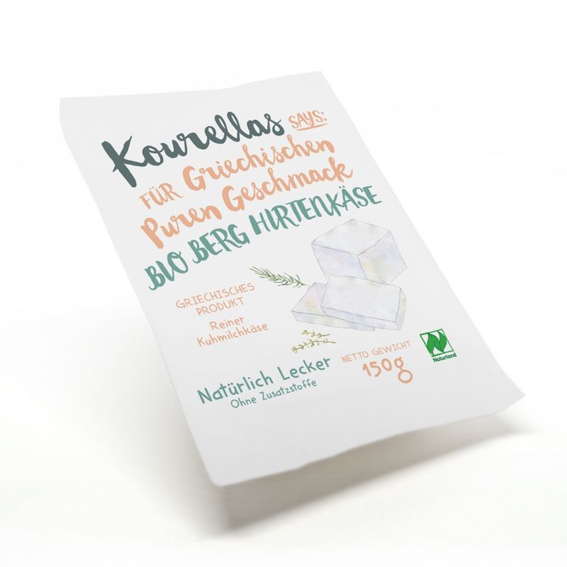 Kourellas Says COW'S MILK CHEESE ORGANIC MILK VAC.150g - Produktbild