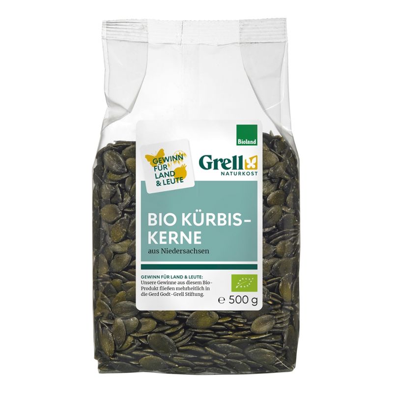 Grell Naturkost Kürbiskerne aus Niedersachsen, Bioland - Produktbild
