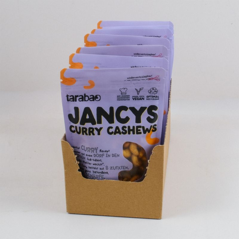 TARABAO Jancy's Curry-Cashews im 130-g-Doypack - Produktbild