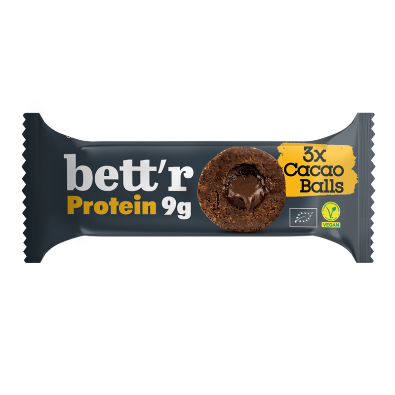 Bett'r Bio Proteinkugel Erdnuss-Dattel mit Kakaofüllung (3x15g), Bettr - Produktbild