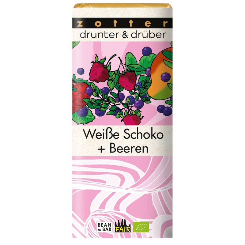 Zotter Schokolade drunter & drüber Weiße Schoko + Beeren - Produktbild