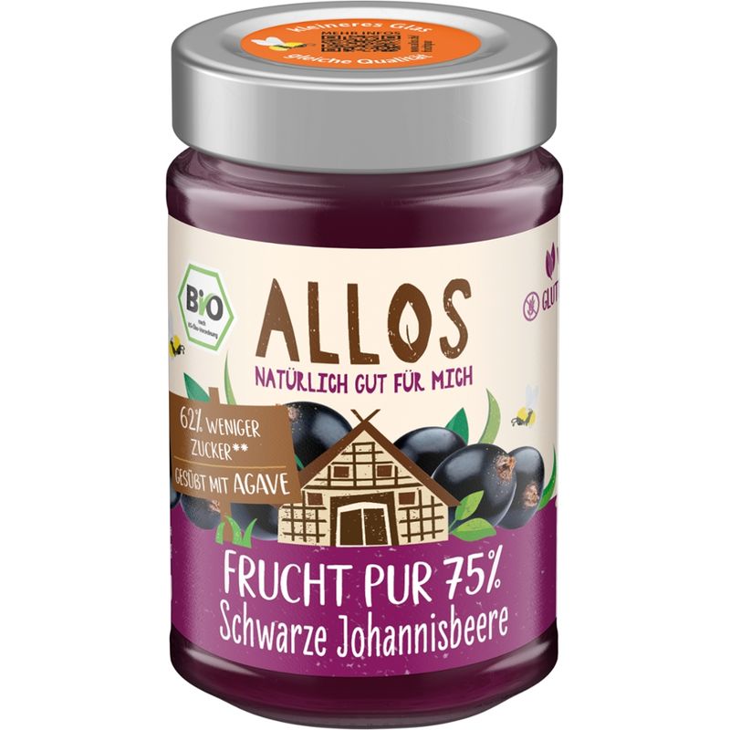Allos Frucht Pur 75% Schwarze Johannisbeere - Produktbild