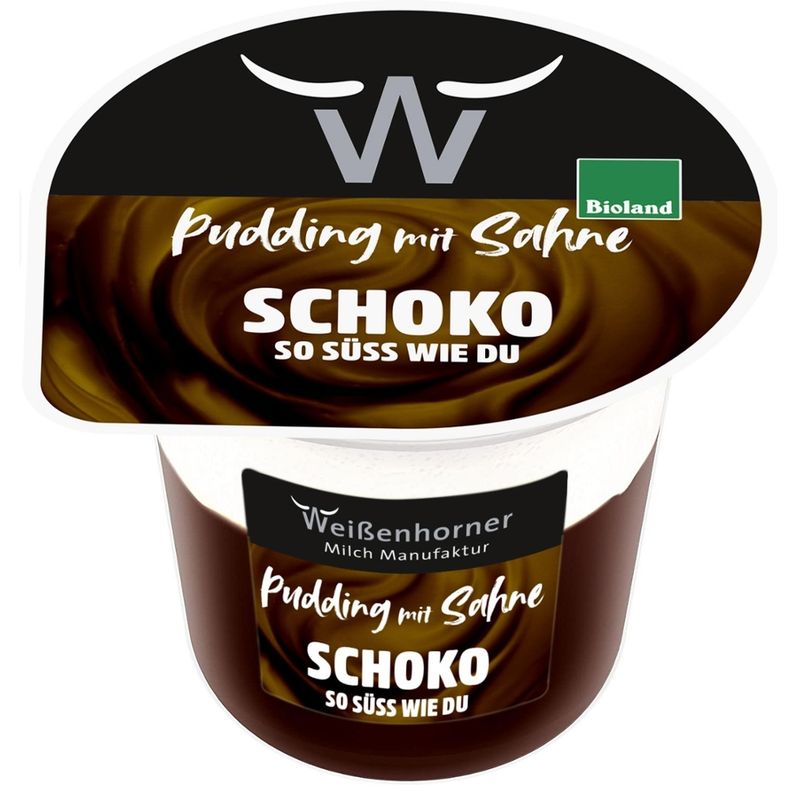 Weißenhorner Milch Manufaktur WH MM Bioland Pudding mit Sahne Schoko - Produktbild