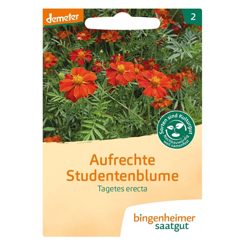 Bingenheimer Saatgut Studentenblume, aufrechte (Saatgut) - Produktbild