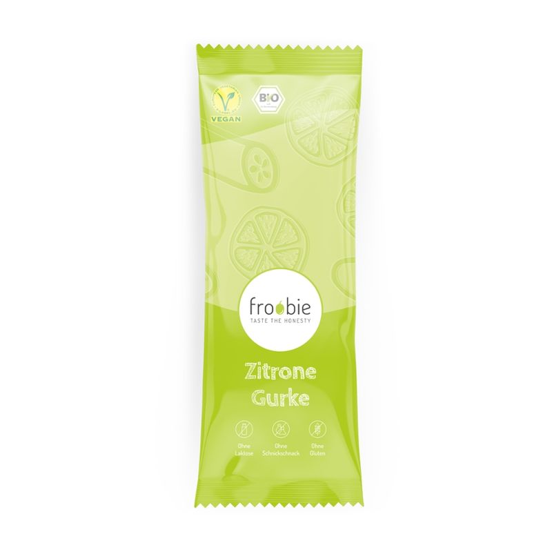 froobie froobie Bio Zitrone-Gurken Eis am Stiel, völlig natürlich und ohne künstliche Zusatzstoffe - Produktbild