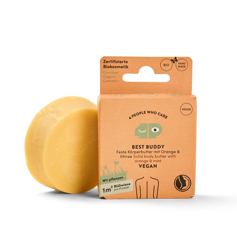 4peoplewhocare Best Buddy Nachfüller - Feste & vegane Körperbutter mit  Bio-Kakao- und Sheabutter & Sanddornöl - zertifizierte Biokosmetik - Produktbild