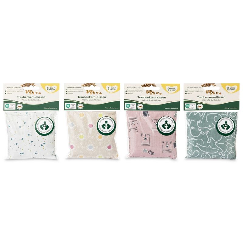 GRÜNSPECHT Naturprodukte Traubenkern-Kissen 12 x 12 cm, sortiert - Produktbild