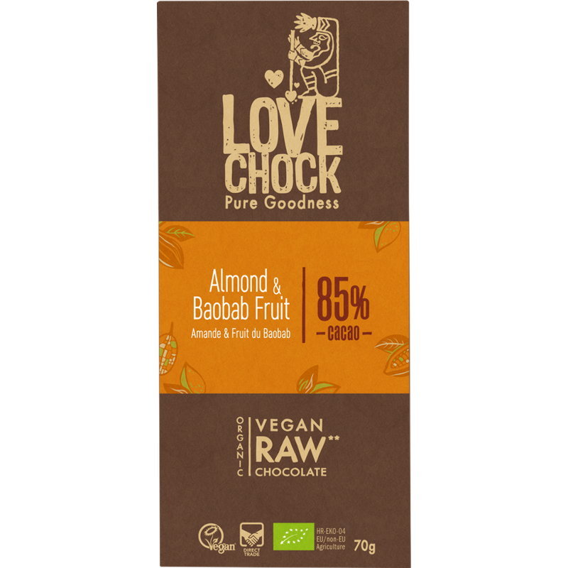 Lovechock B.V. Lovechock tablette Amande & Fruit du Baobab 85% - Produktbild