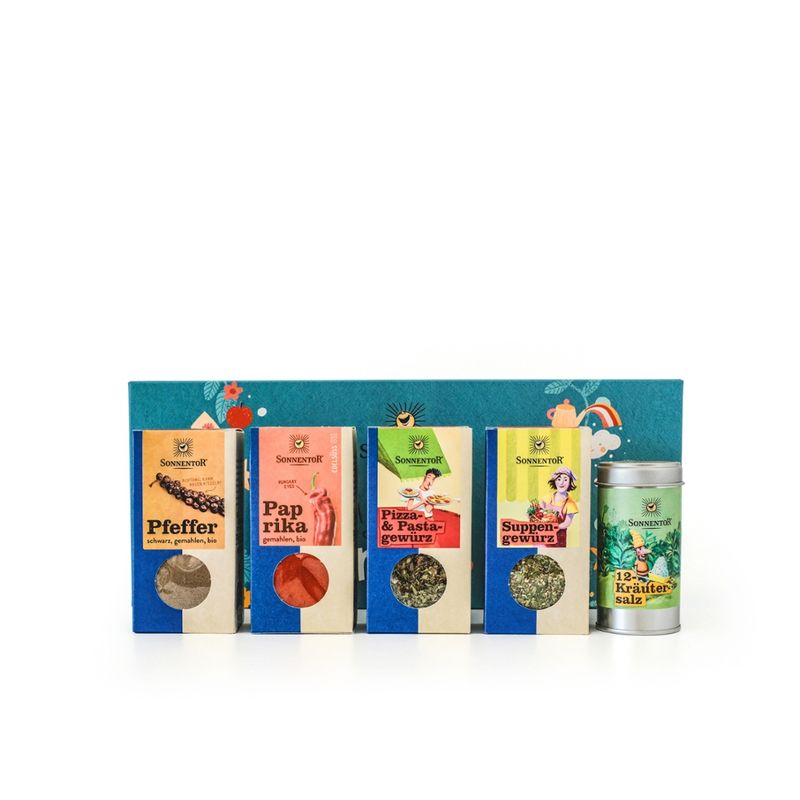 Sonnentor Würzen Grundausstattung Geschenkkarton 31x14x6 cm - Produktbild