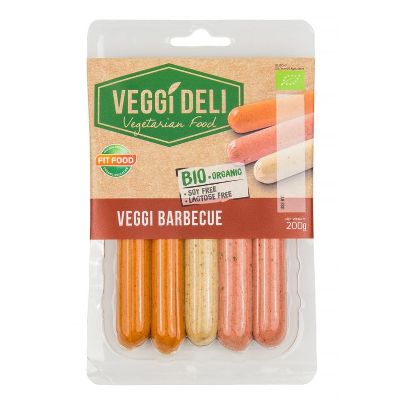 VEGGI DELI Veggi Deli Organic Vegetarian Barbecue Sausages 200g - Produktbild