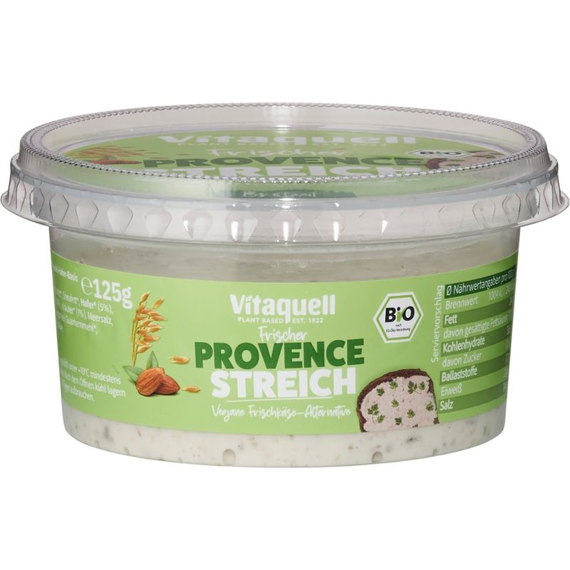 Vitaquell Bio Frischer Provence Streich - Vegane Frischkäse-Alternative - Produktbild