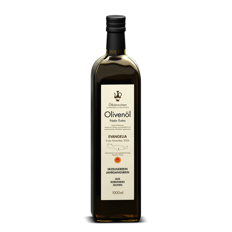 Ölkännchen Ölkännchen Evangelia, Koroneiki Oliven, g.U. Messara, Kreta GR 1000ml - Produktbild