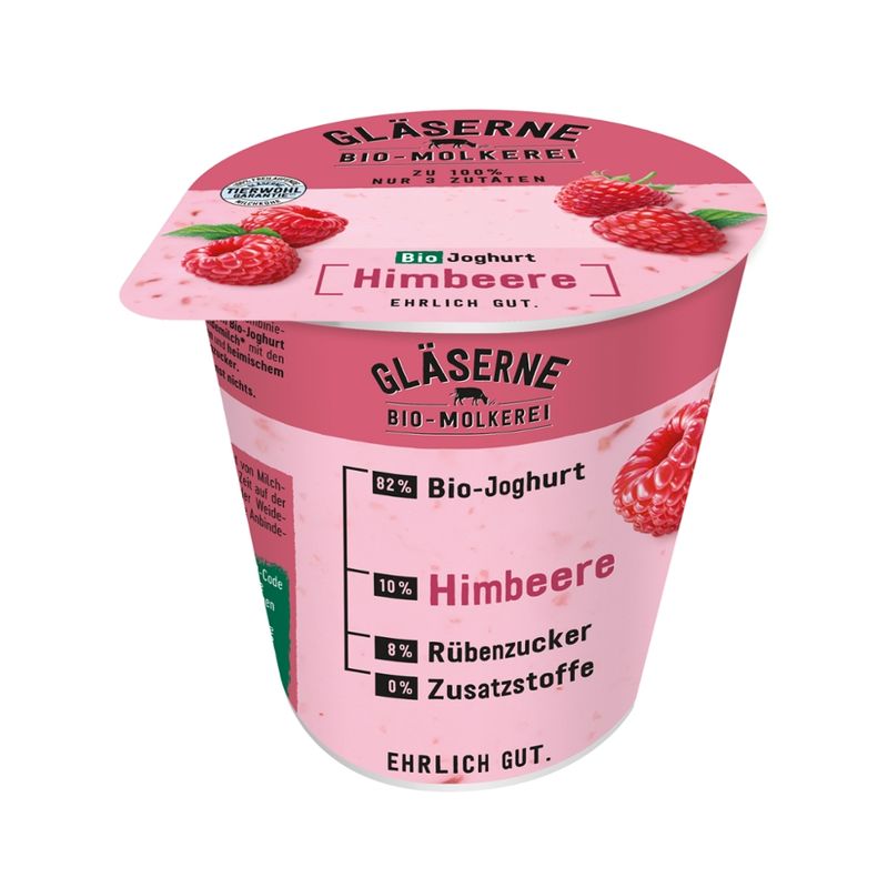 Gläserne Molkerei GM Bio Joghurt Himbeere 150g - Produktbild