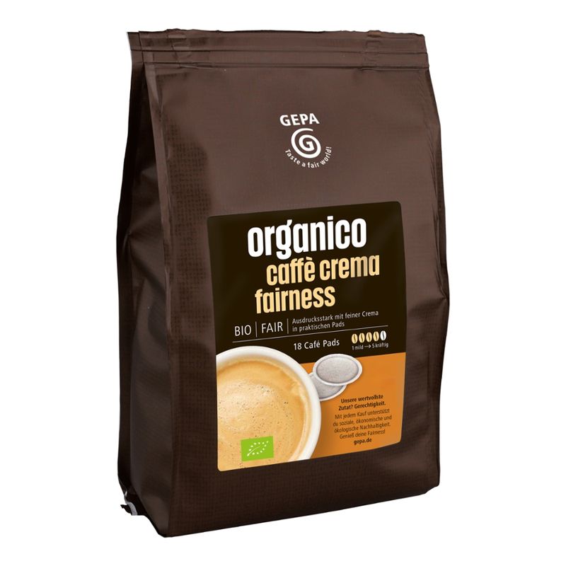 GEPA - The Fair Trade Company Bio organico caffè crema fairness, Pads 18x7g - Produktbild