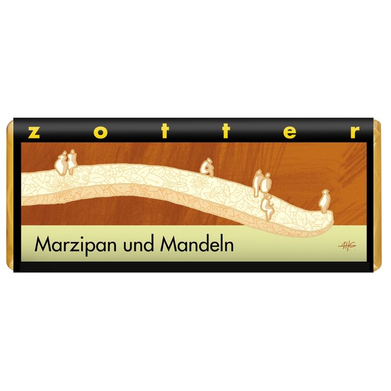 Zotter Schokolade Marzipan und Mandeln - Produktbild