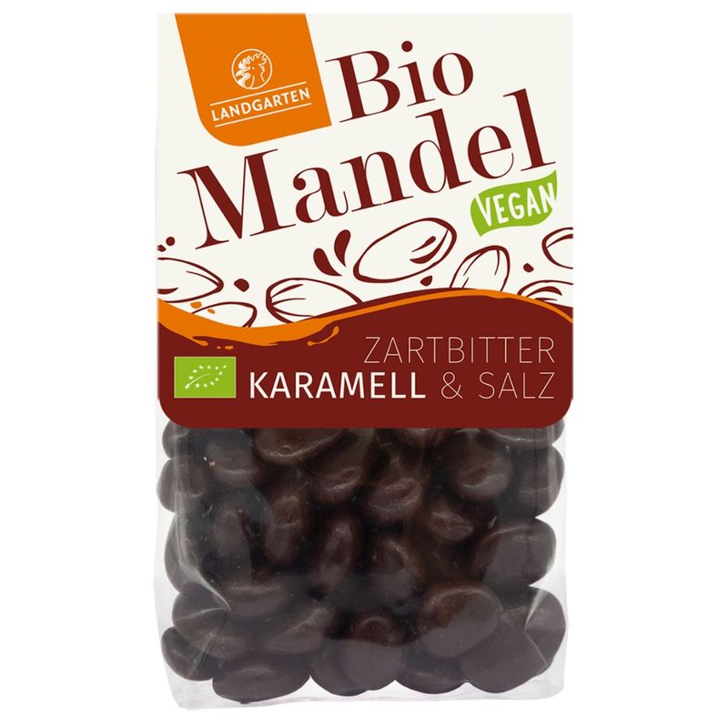 Landgarten Bio Mandeln geröstet ZB Karamell 170g - Produktbild