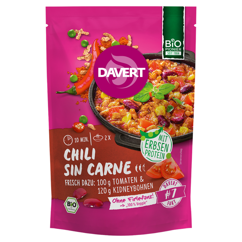 Davert Chili Sin Carne mit Erbsenprotein 80g - Produktbild
