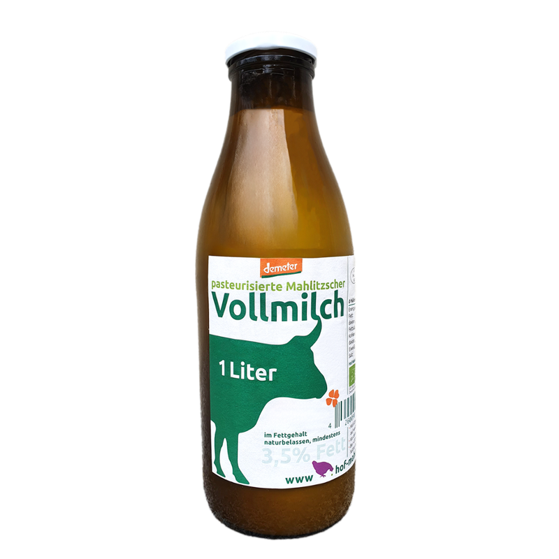Hof Mahlitzsch Demter Vollmilch 1 Liter (Glasflasche) - Produktbild