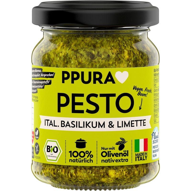 PPURA BIO Pesto Basilikum, Limette und Cashews - Produktbild