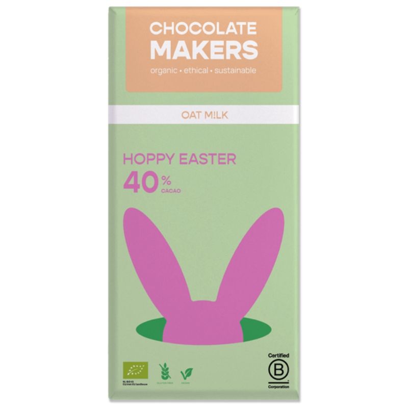 Chocolatemakers Chocolatemakers vegane Schokolade mit 40% Kakaoanteil aus Sierra Leone in Osterverpackung - Produktbild