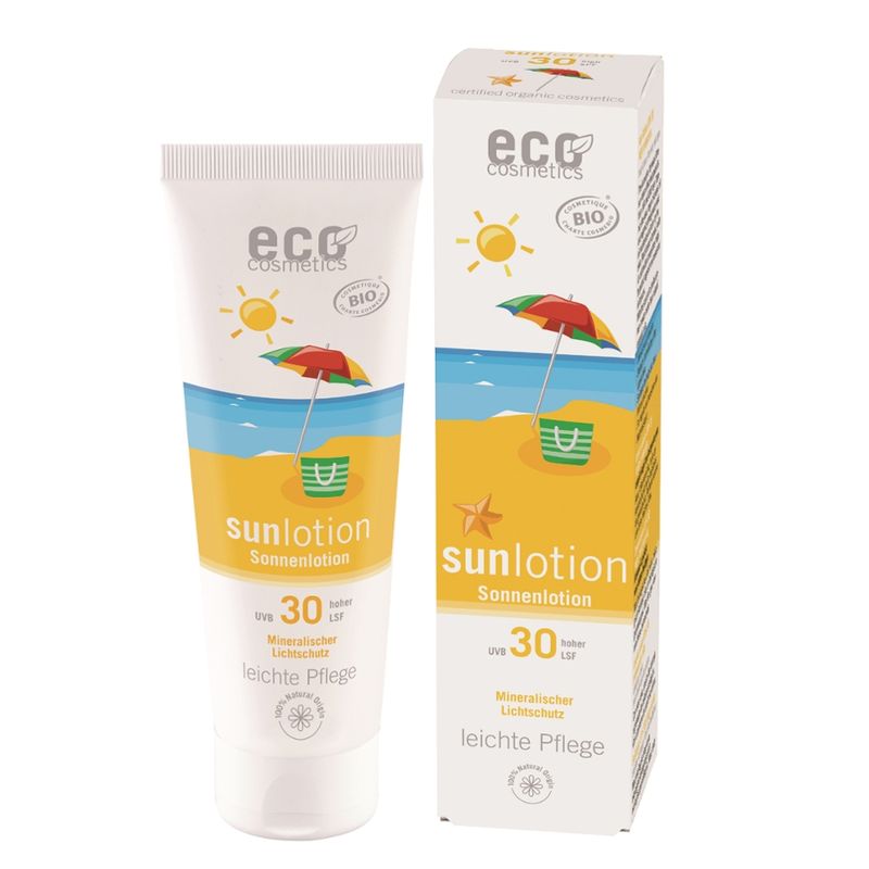 eco cosmetics ECO Sonnenlotion LSF 30 - 125 ml mit Bio Aloe Vera und Bio Karanjaöl - Produktbild
