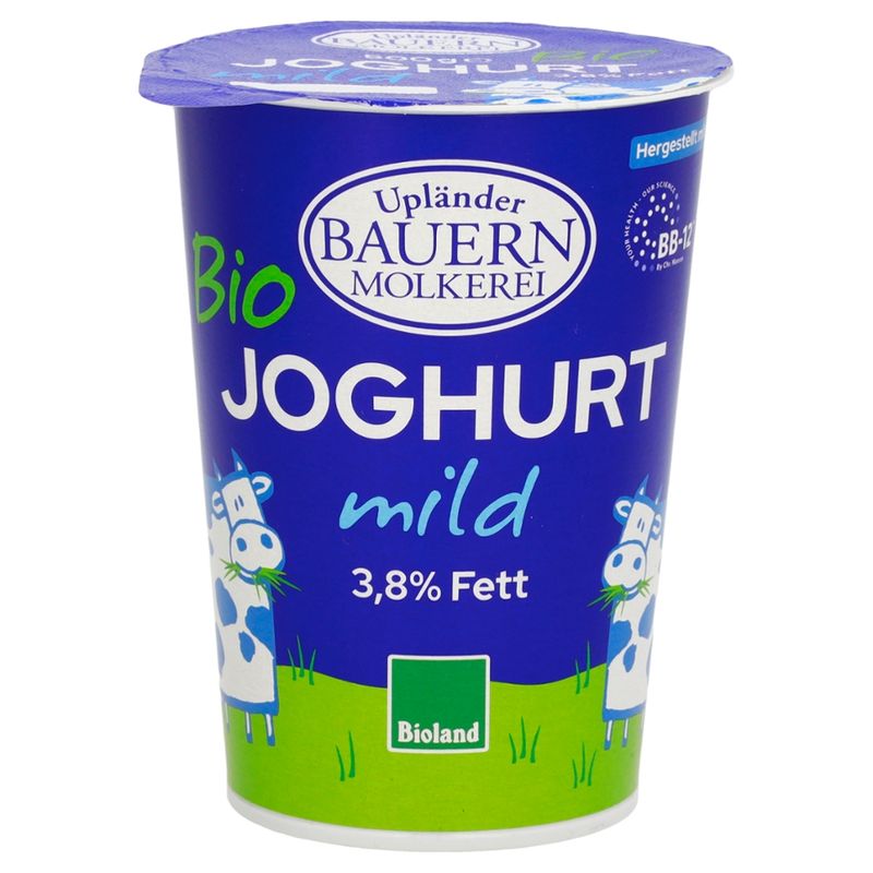 Upländer Bauernmolkerei Bioland Naturjoghurt mild 3,8% Becher - Produktbild