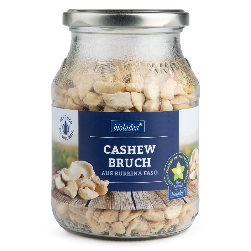 bioladen Cashewkerne, Großbruch, im Pfandglas - Produktbild
