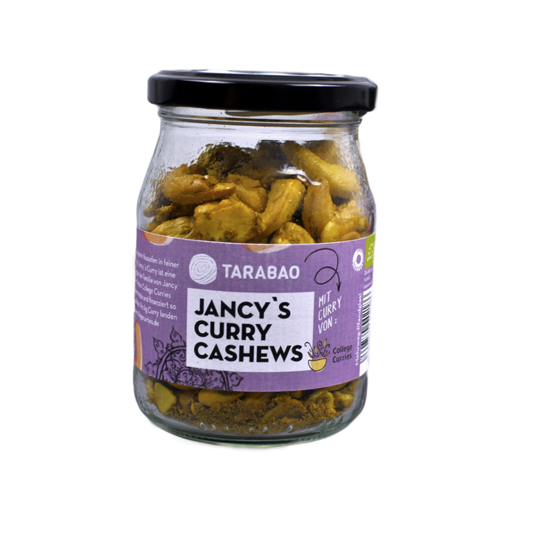 TARABAO Jancy's Curry-Cashews im Pfandglas klein - Produktbild