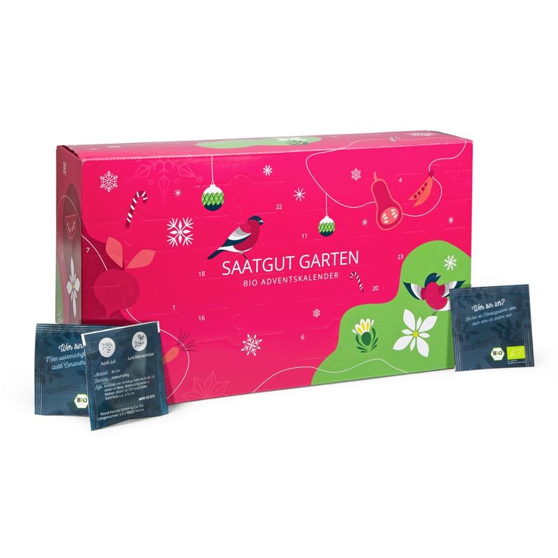 mohnblume.de BIO Saatgut Adventskalender "Garten" - 24 verschiedene Gemüse und Kräuter Samen - Produktbild
