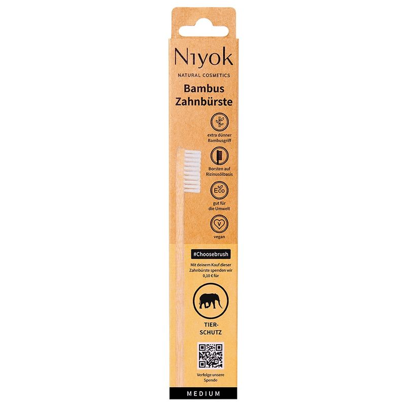 Niyok Choosebrush - Brosse à dents en bambou avec don : Protection des animaux - Produktbild