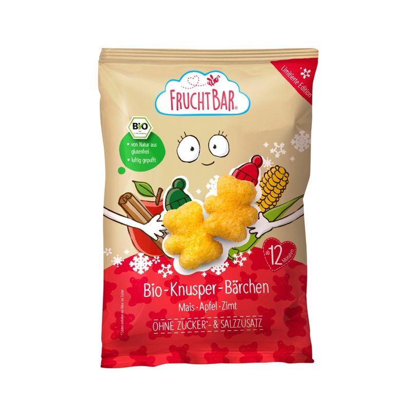 FruchtBar  FruchtBar –  Bio-Knusper-Bärchen, Apfel, Zimt - Produktbild