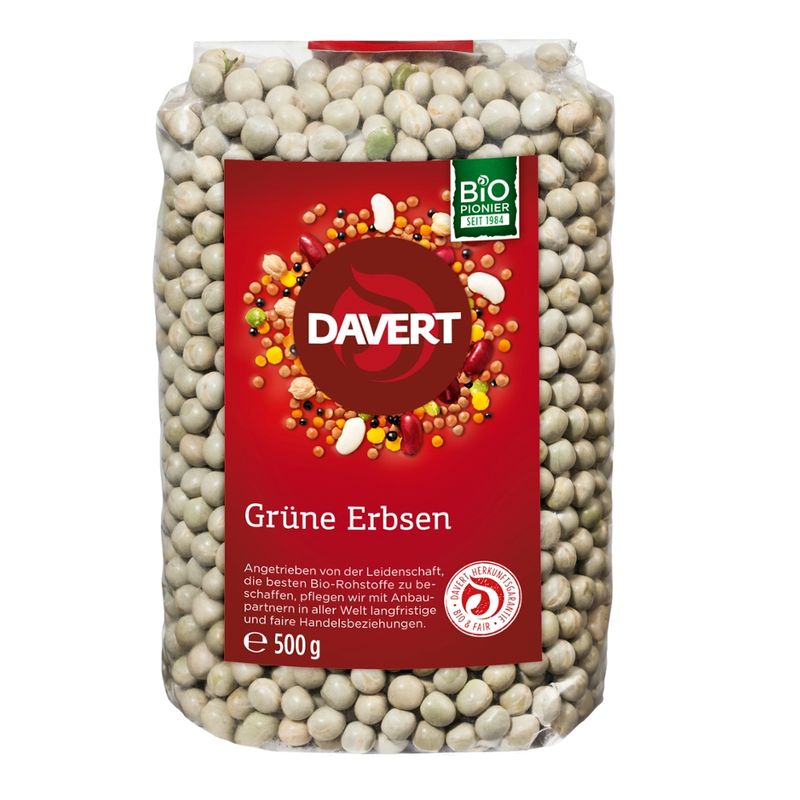 Davert Grüne Erbsen 500g - Produktbild