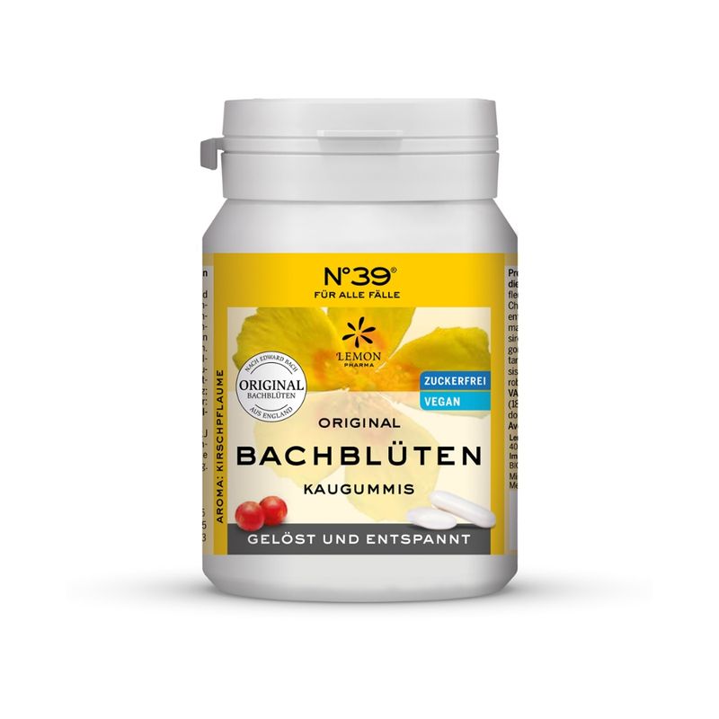 Lemon Pharma N°39 Für alle Fälle Original Bachblüten Kaugummis Gelöst und Entspannt - Produktbild