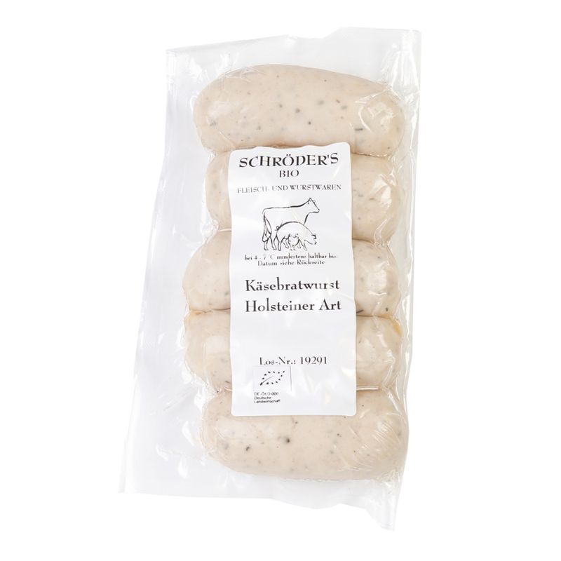Schröder's Bio Fleisch- und Wurstwaren Holsteiner Käsebratwurst 5 x 50 g - Produktbild