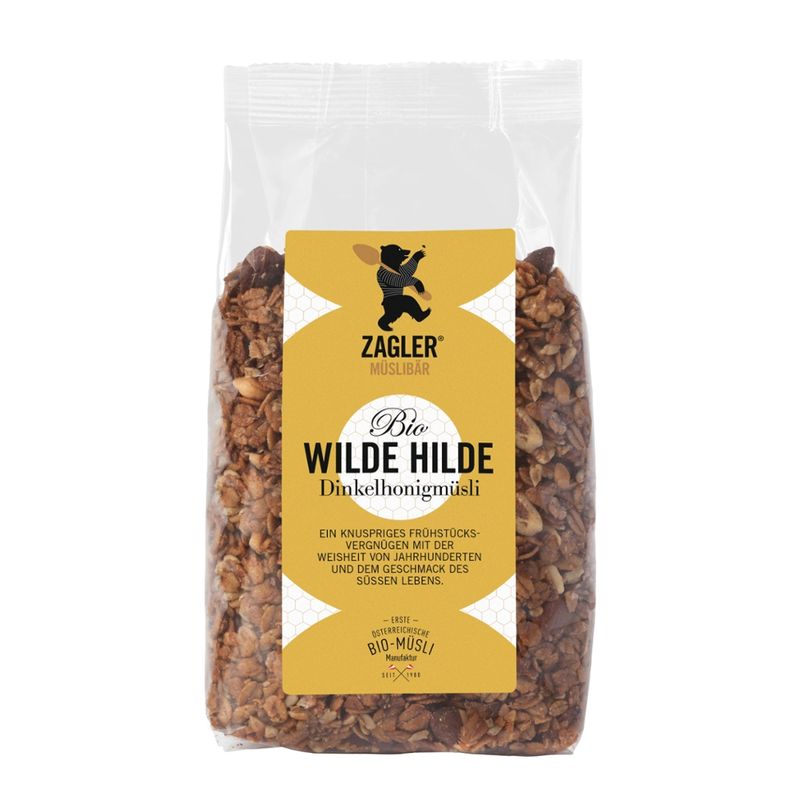 ZAGLER MÜSLIBÄR ZAGLER Bio-Wilde-Hilde-Dinkel-Honigmüsli 500g, knusprig gebacken - Produktbild
