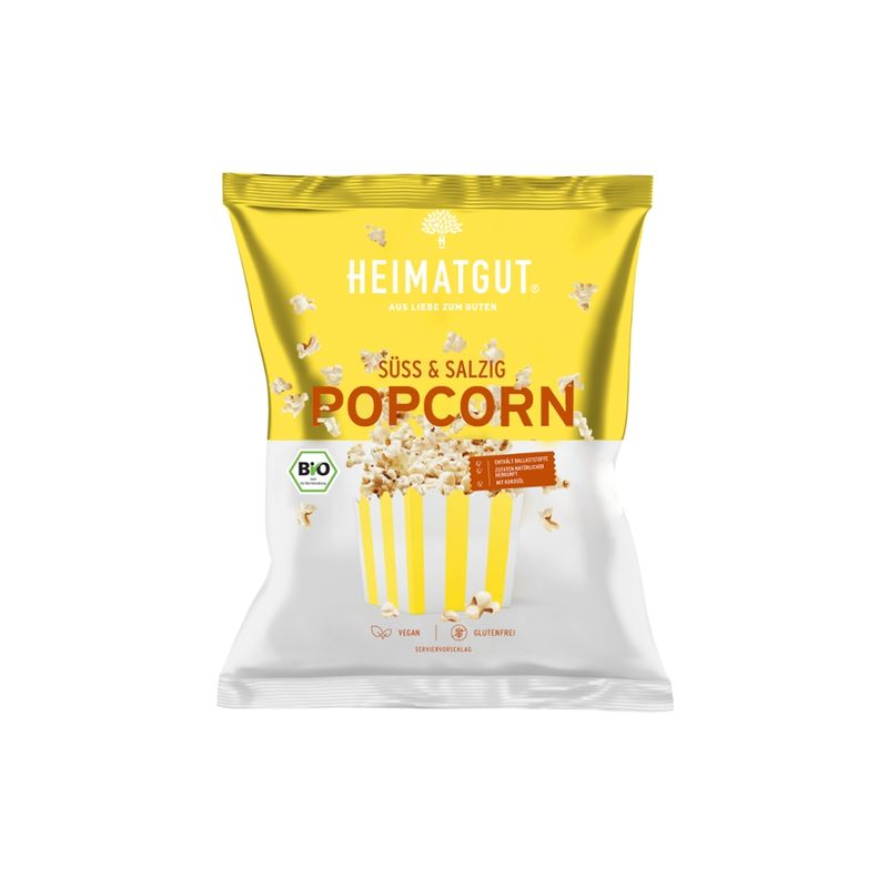Heimatgut Bio Popcorn Süß & Salzig, glutenfrei - Produktbild