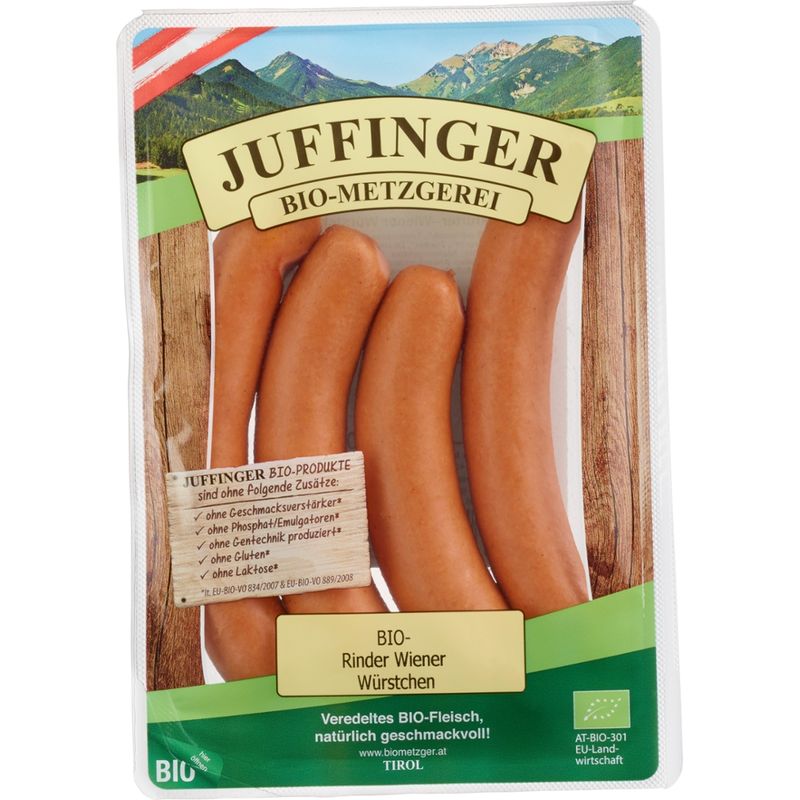 Juffinger Bio-Metzgerei BIO-Rinder Wiener Würstchen Rinderfrankfurter - Produktbild